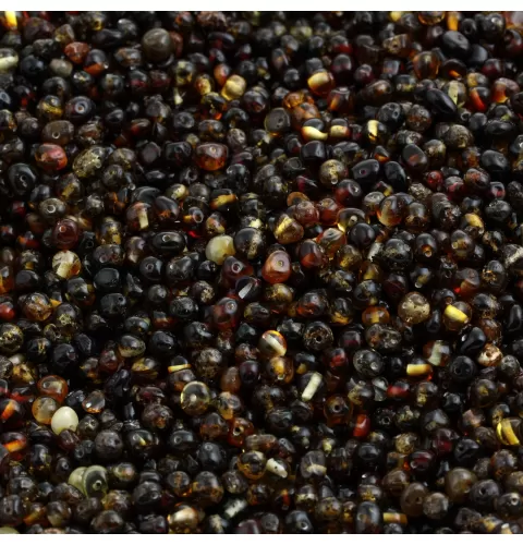 Dark BAROQUE Baltic amber holed loose beads