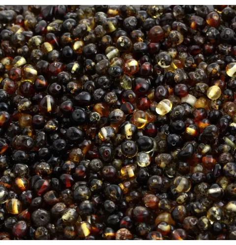 Dark BAROQUE Baltic amber holed loose beads