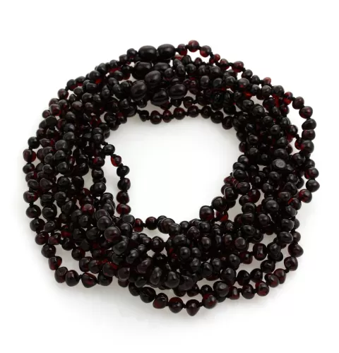 10 Cherry BAROQUE teething Baltic amber necklaces 32cm