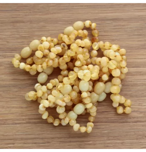 10 Butter BAROQUE Baltic amber teething bracelets 14cm