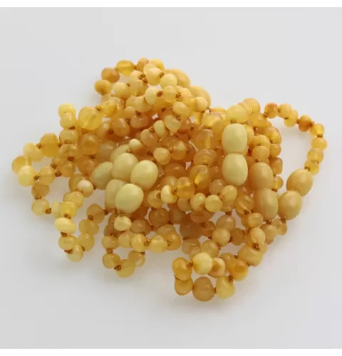 10 Butter BAROQUE Baltic amber teething bracelets 14cm