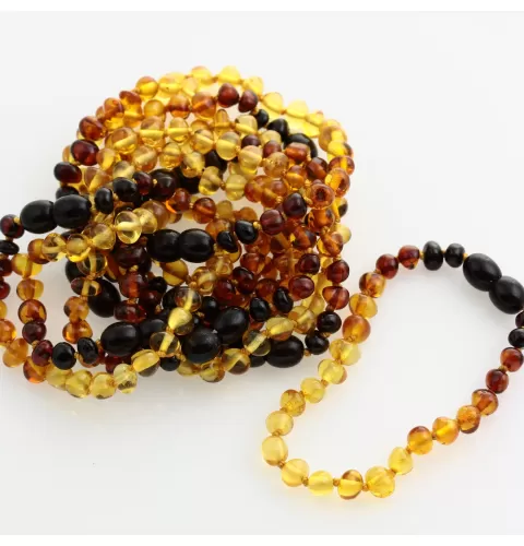 10 Rainbow BAROQUE Baltic amber teething bracelets 16cm