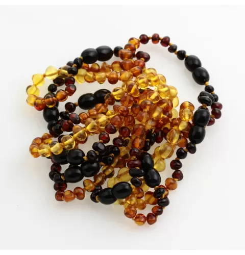 10 Rainbow BAROQUE Baltic amber teething bracelets 14cm