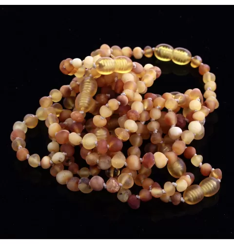 10 Raw Mix BAROQUE Baltic amber teething bracelets 14cm