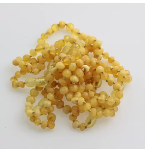 10 Unpolished BAROQUE Baby teething Baltic amber bracelets 14cm