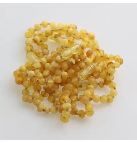 10 Unpolished BAROQUE Baby teething Baltic amber bracelets 14cm