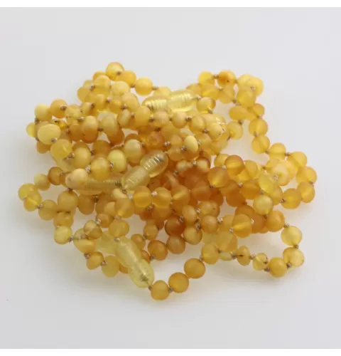 10 Unpolished BAROQUE Baby teething Baltic amber bracelets 14cm