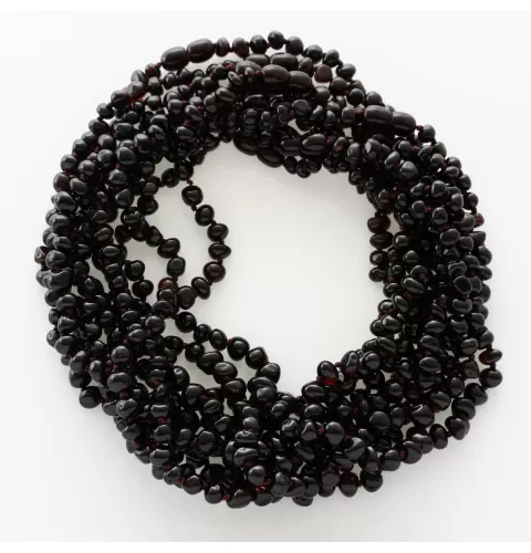 10 Cherry BAROQUE teething Baltic amber necklaces 38cm