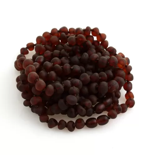 10 Raw Ruby BAROQUE Baltic Amber Bracelet 20cm
