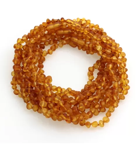 10 Raw Honey BAROQUE Baltic amber teething necklaces 32cm