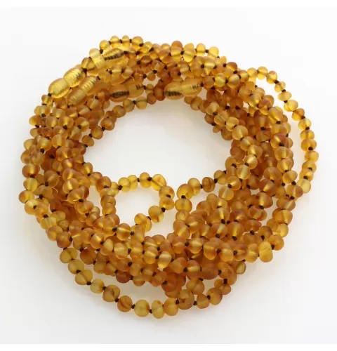 10 Raw Honey BAROQUE Baltic amber Baby necklaces 32cm