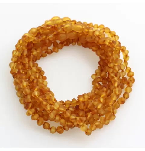 10 Pop Raw Honey BAROQUE Baltic amber teething necklaces 28cm