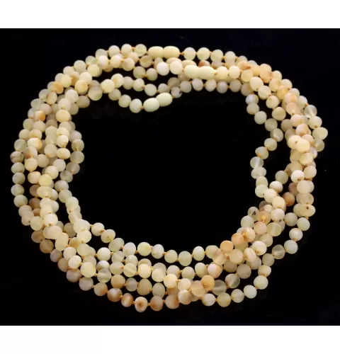 5 Raw Milk BAROQUE Baltic amber adult necklaces 50cm