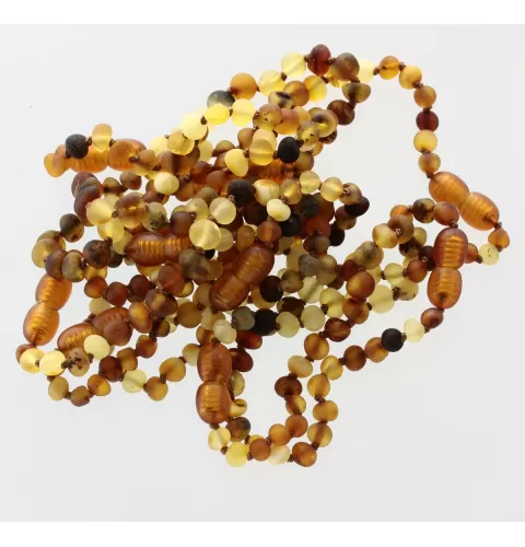 10 Raw Multi BAROQUE Baltic amber teething bracelets 16cm
