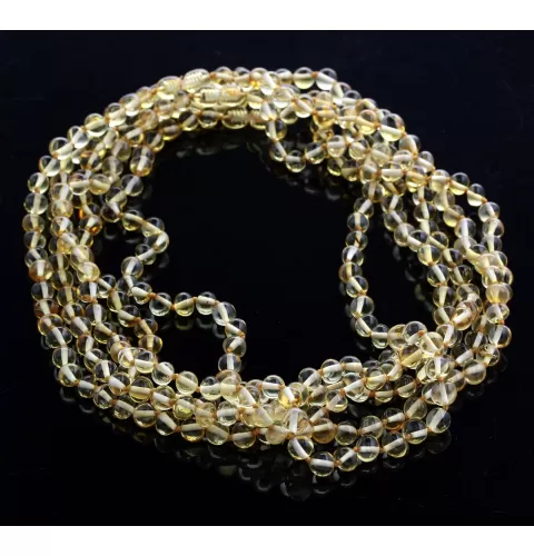 5 Lemon BAROQUE Baltic amber adult necklaces 45cm