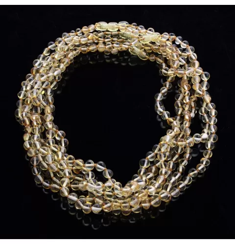 5 Lemon BAROQUE Baltic amber adult necklaces 45cm