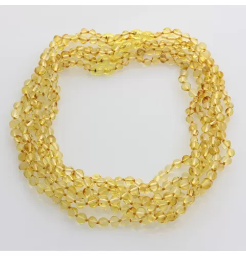 5 Lemon BAROQUE Baltic amber adult necklaces 45cm