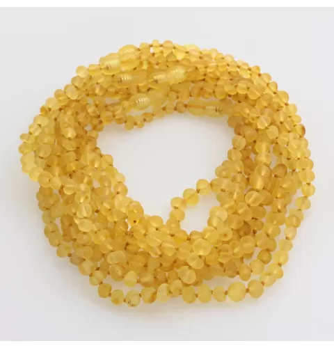10 Raw Lemon BAROQUE teething Baltic amber necklaces 32cm