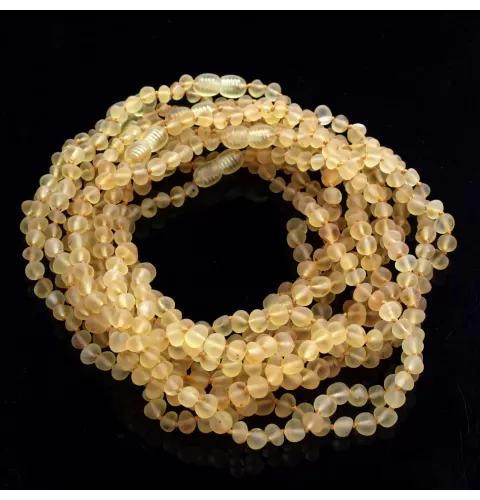 10 Raw Lemon BAROQUE teething Baltic amber necklaces 32cm