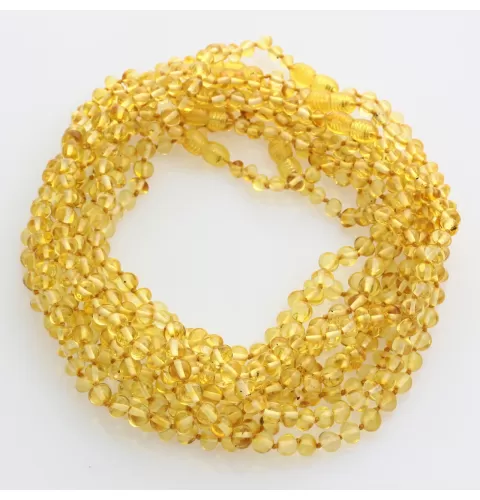 10 Honey BAROQUE teething Baltic amber necklaces 35cm