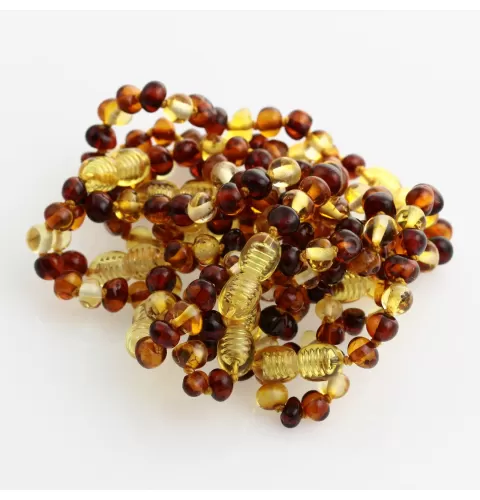 10 Multi BAROQUE Baltic amber teething bracelets 12cm