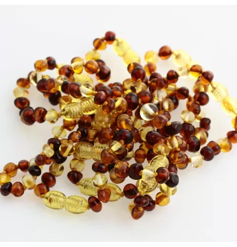 10 Multi BAROQUE Baltic amber teething bracelets 12cm