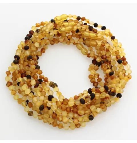 10 Raw Mix BAROQUE Baltic amber teething necklaces 33cm