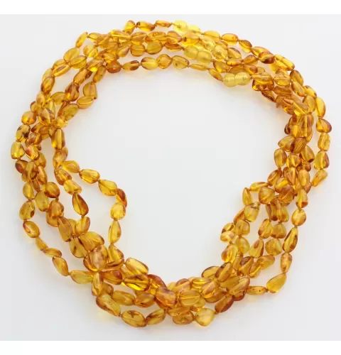 5 Honey BEANS Baltic amber adult necklaces 50cm