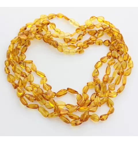 5 Honey BEANS Baltic amber adult necklaces 51cm