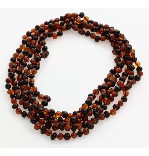 5 Multi BAROQUE Baltic amber adult necklaces 45cm