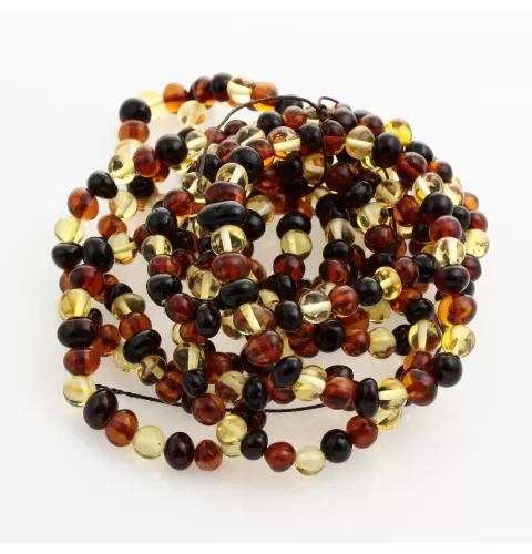 10 Multi Stretch BAROQUE Baltic amber adult bracelets 19cm