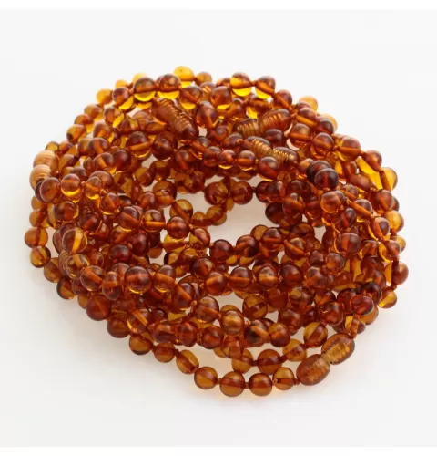 10 Cognac Baltic Amber Anklets 25cm