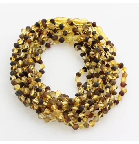 10 Multi BAROQUE teething Baltic amber necklaces 32cm