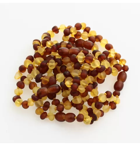 10 Raw Multi BAROQUE Baltic amber teething bracelets 14cm