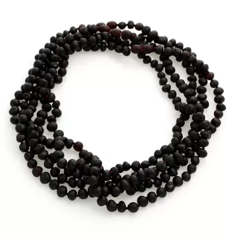 5 Raw Cherry BAROQUE Baltic amber adult necklaces 45cm