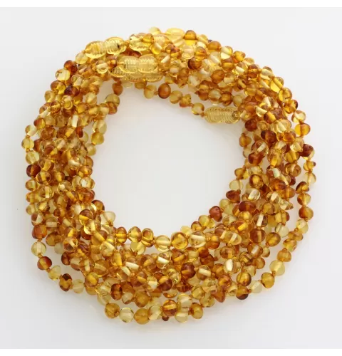 10 Multi BAROQUE teething Baltic amber necklaces 32cm