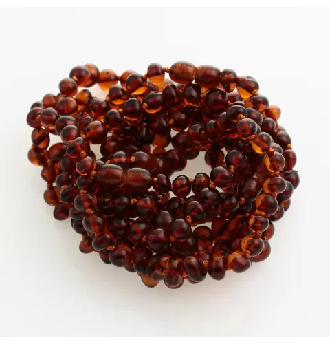 10 Cognac BAROQUE Baltic amber adult bracelets 18cm