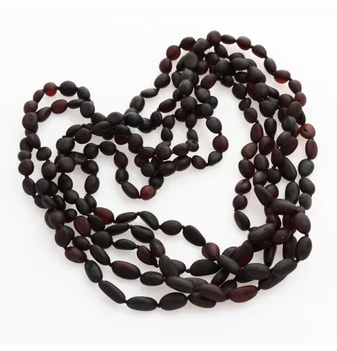 5 Raw Cherry BEANS Baltic amber adult necklaces 45cm