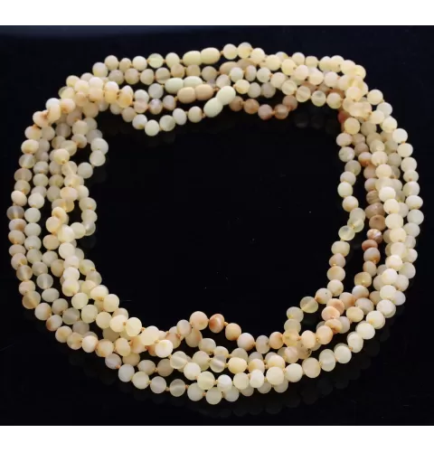 5 Raw Milk BAROQUE Baltic amber adult necklaces 55cm