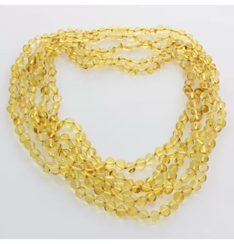 5 Lemon BAROQUE Baltic amber adult necklaces 58cm