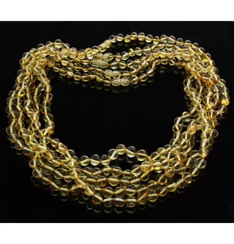 5 Lemon BAROQUE Baltic amber adult necklaces 58cm