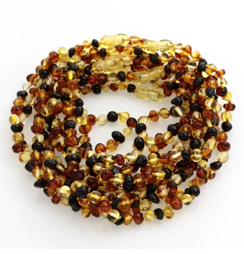 10 Multi BAROQUE Baltic amber teething necklaces 28cm