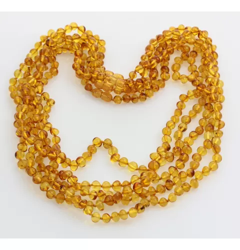 5 Honey BAROQUE Baltic amber adult necklaces 60cm