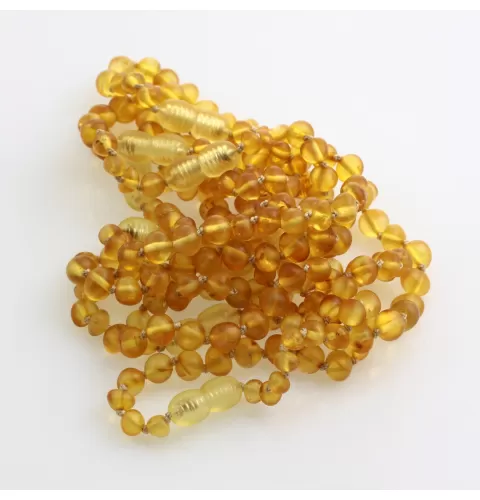 10 Unpolished Honey BAROQUE Baby teething Baltic amber bracelets 14cm