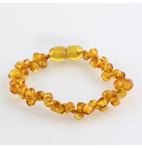 Multi-strand Baltic amber woven teething bracelet 14cm