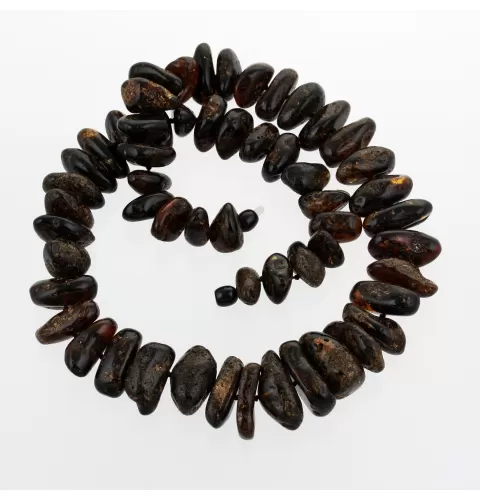 Large dark BAROQUE beads Baltic amber neclace 64cm