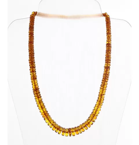 Faceted Cognac BUTTONS Baltic amber necklace 46cm