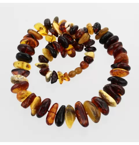 Large multi Baltic amber beads necklace 65cm