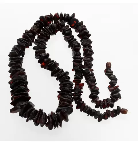 Large cherry chips Baltic amber necklace 80cm