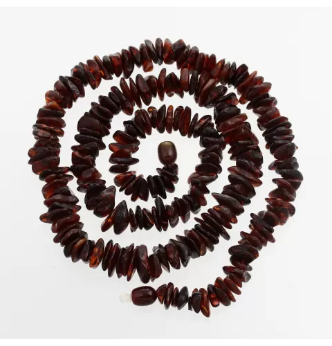 Ruby CHIPS Baltic amber necklace 62cm